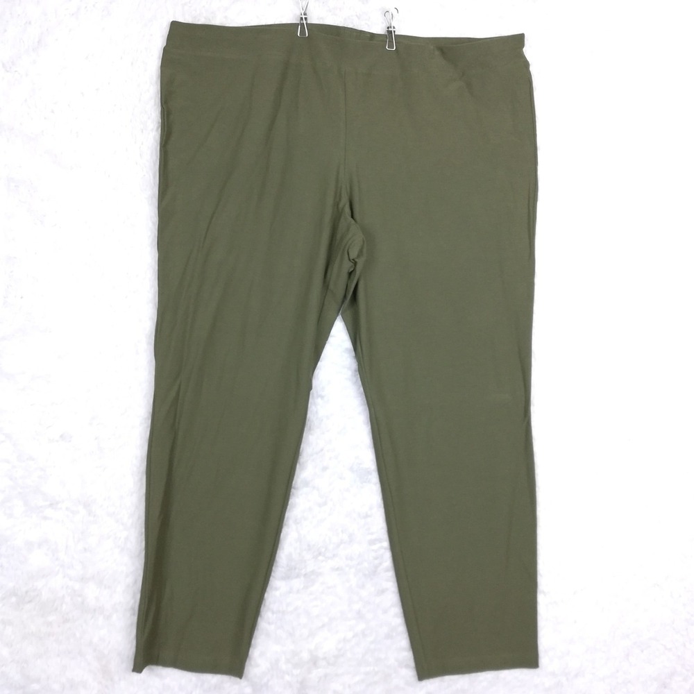 Eileen Fisher Womens Pants Legging Pull On Olive Green High Rise Stretch Plus 3X